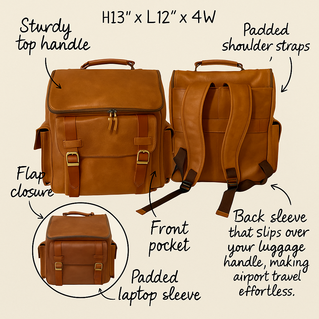 4061 LJ4052 MALAY II Leather Back Pack
