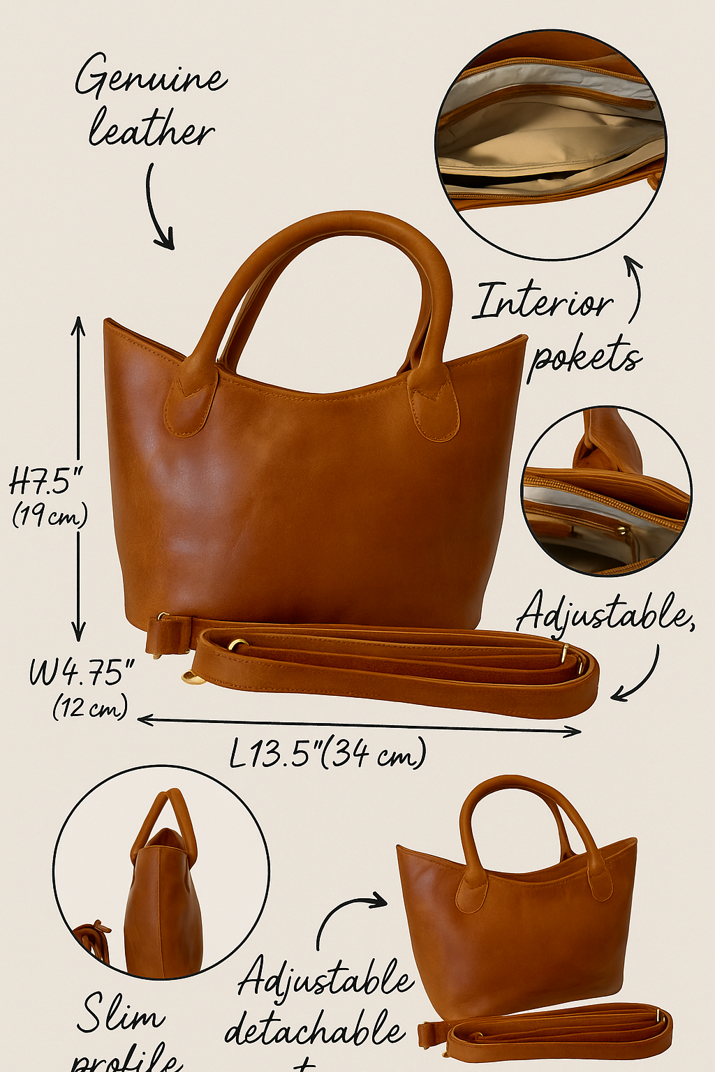 LJ6007 Classic Leather Tote bag