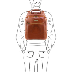 Lord Jim PHUKET TL141402 3 Compartments Leather Laptop Backpack