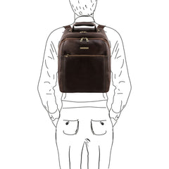 Lord Jim PHUKET TL141402 3 Compartments Leather Laptop Backpack