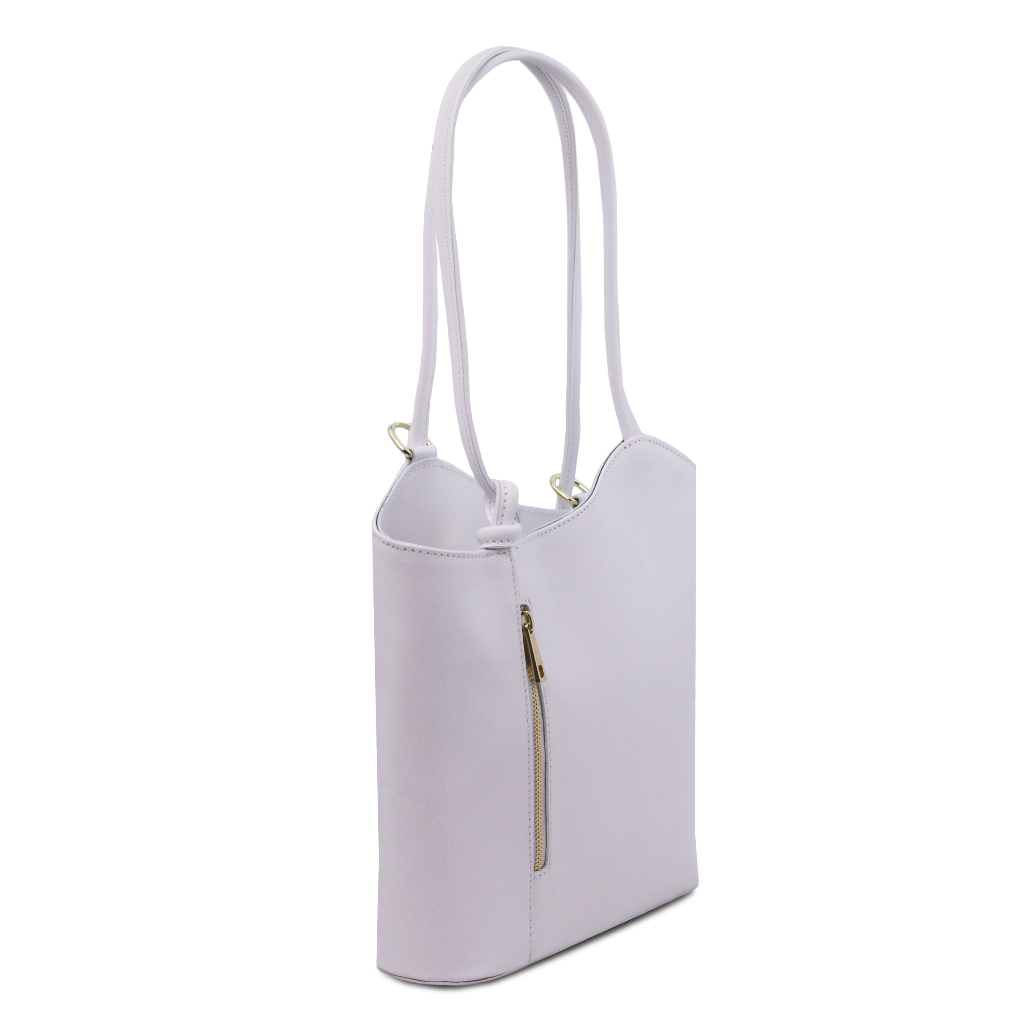 PATTY Safiano Leather Convertible Bag