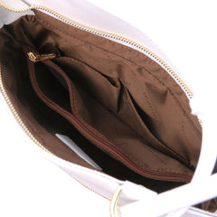 PATTY Safiano Leather Convertible Bag