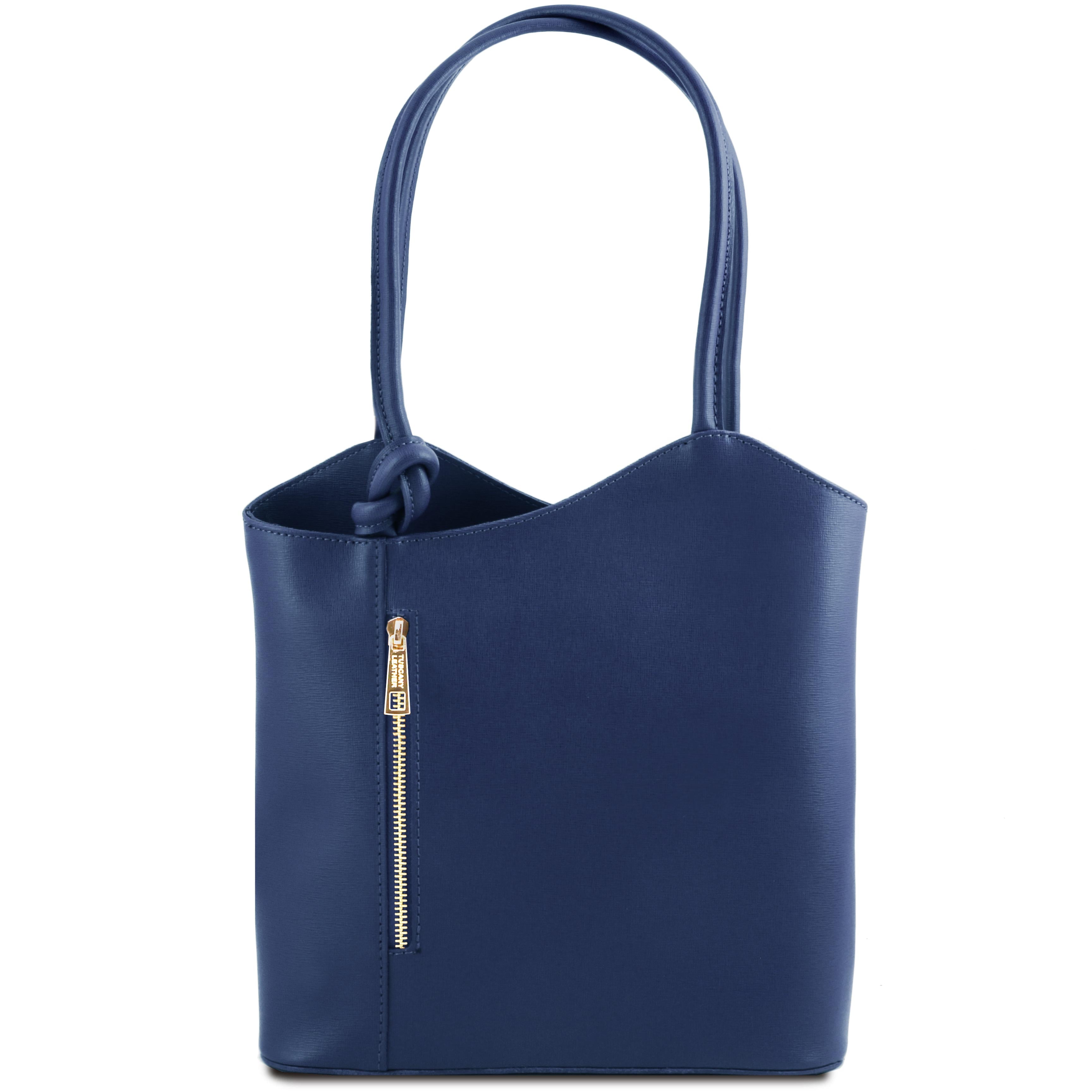 PATTY Safiano Leather Convertible Bag