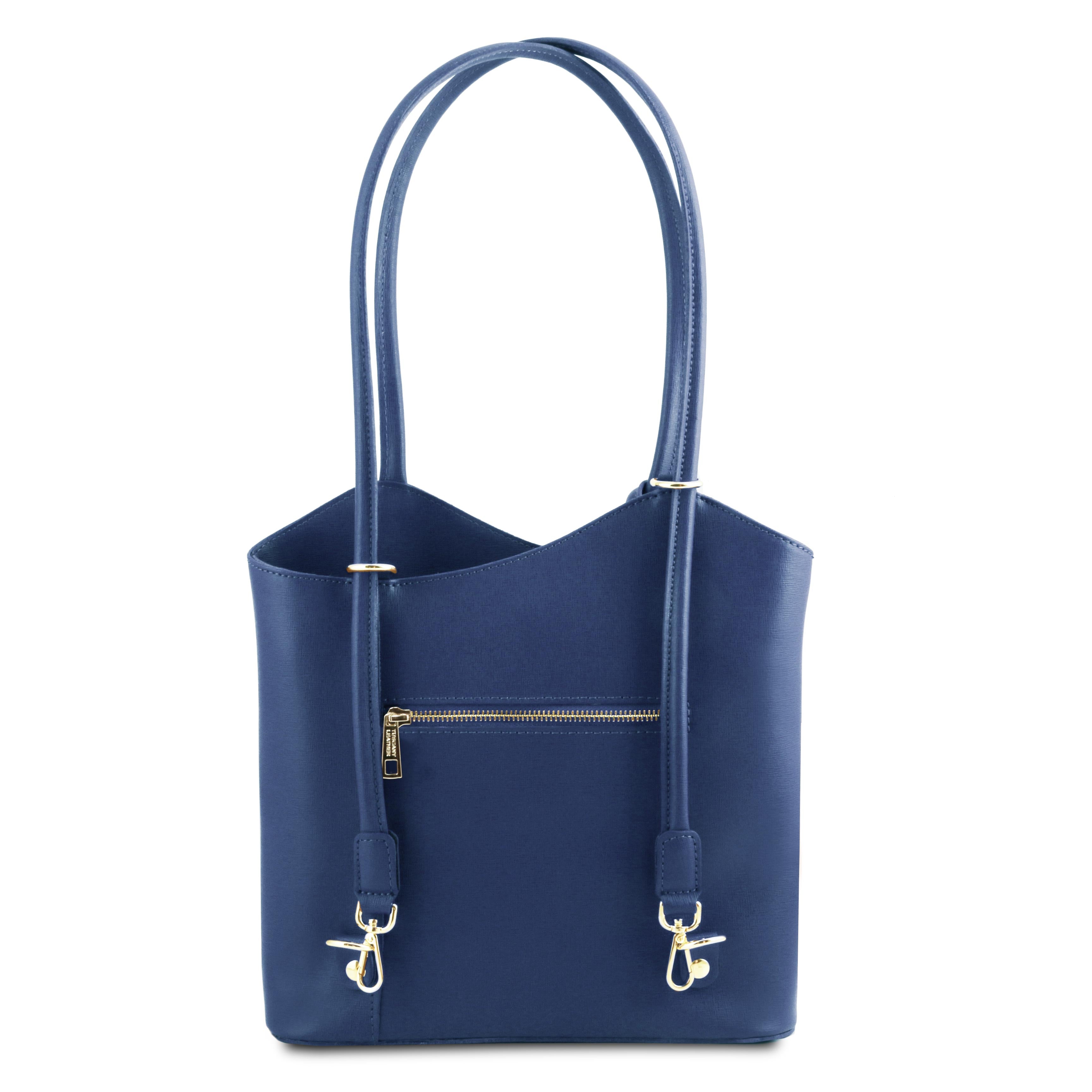 PATTY Safiano Leather Convertible Bag