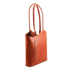 PATTY Safiano Leather Convertible Bag