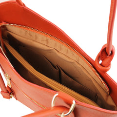 PATTY Safiano Leather Convertible Bag
