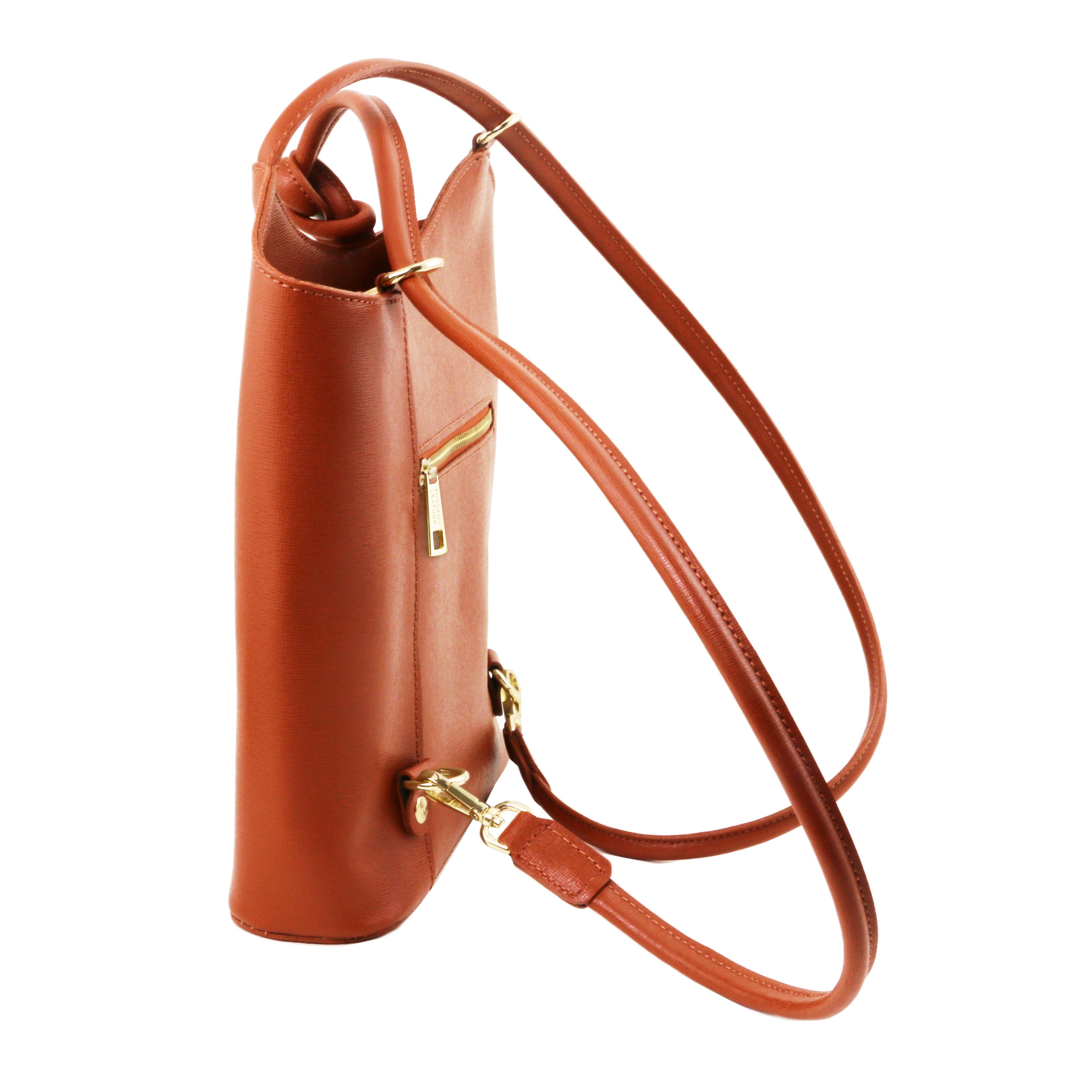 PATTY Safiano Leather Convertible Bag