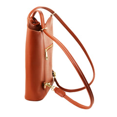 PATTY Safiano Leather Convertible Bag