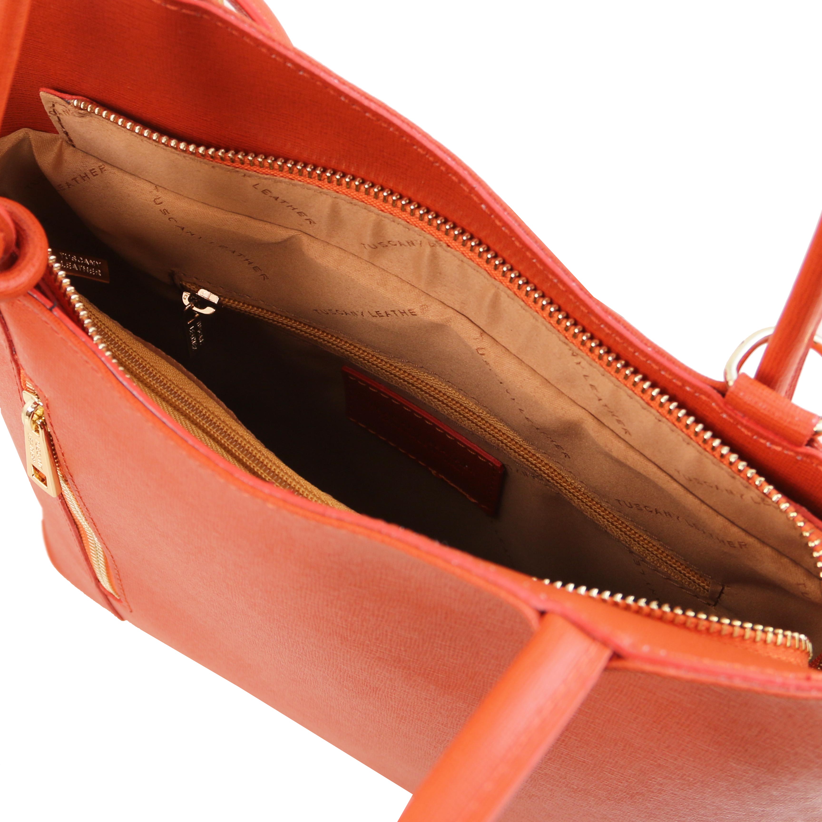 PATTY Safiano Leather Convertible Bag
