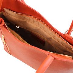 PATTY Safiano Leather Convertible Bag