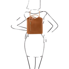 PATTY Safiano Leather Convertible Bag