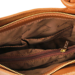 PATTY Safiano Leather Convertible Bag