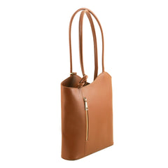 PATTY Safiano Leather Convertible Bag
