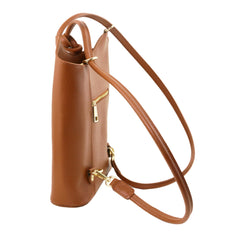PATTY Safiano Leather Convertible Bag