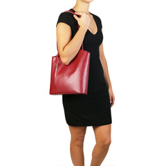 PATTY Safiano Leather Convertible Bag