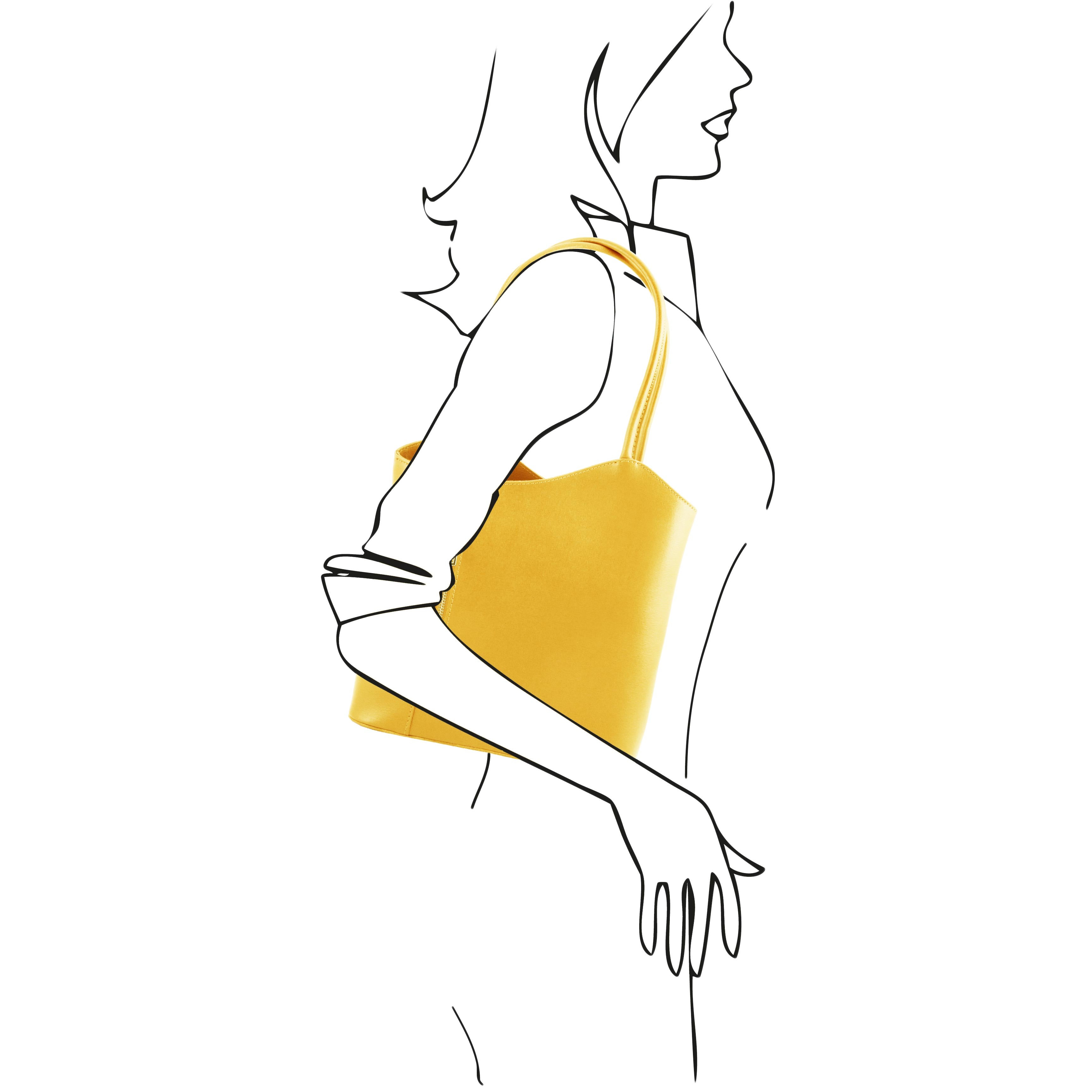 PATTY Safiano Leather Convertible Bag