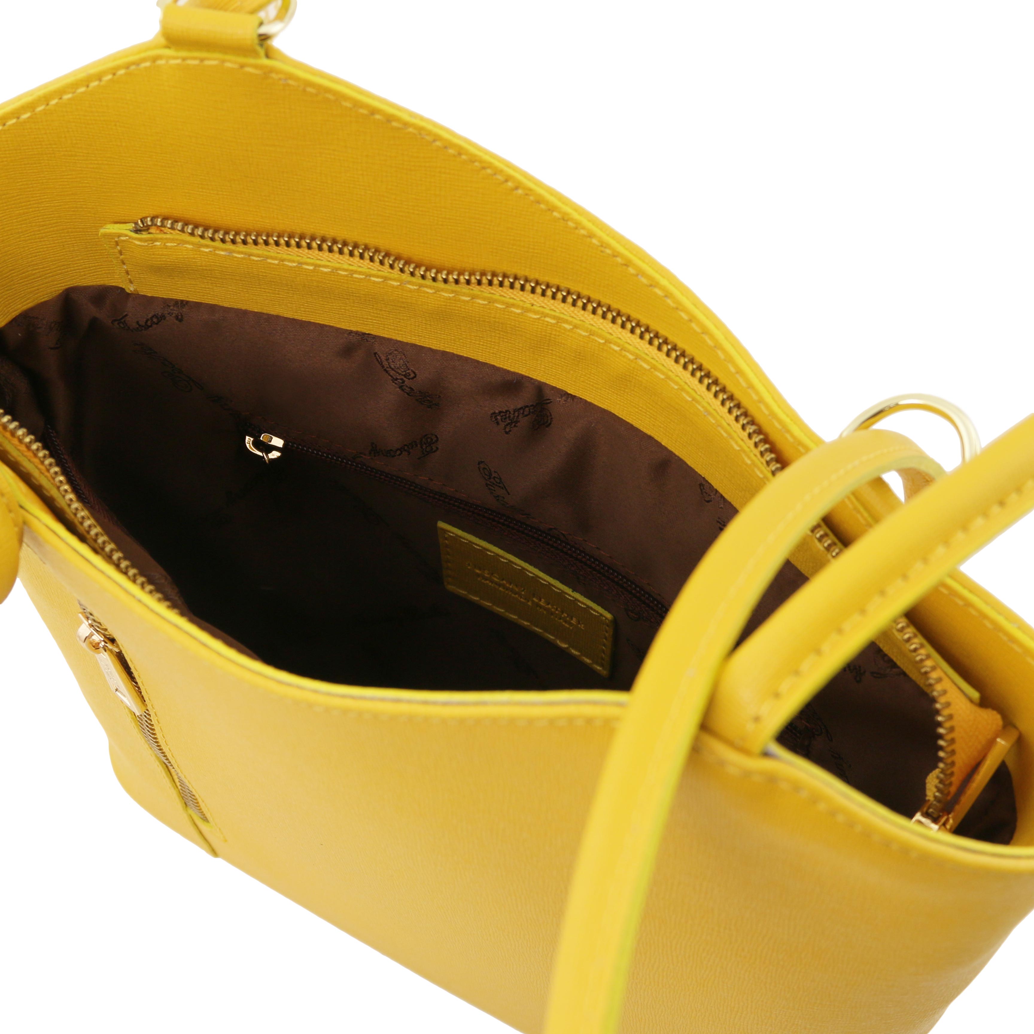 PATTY Safiano Leather Convertible Bag