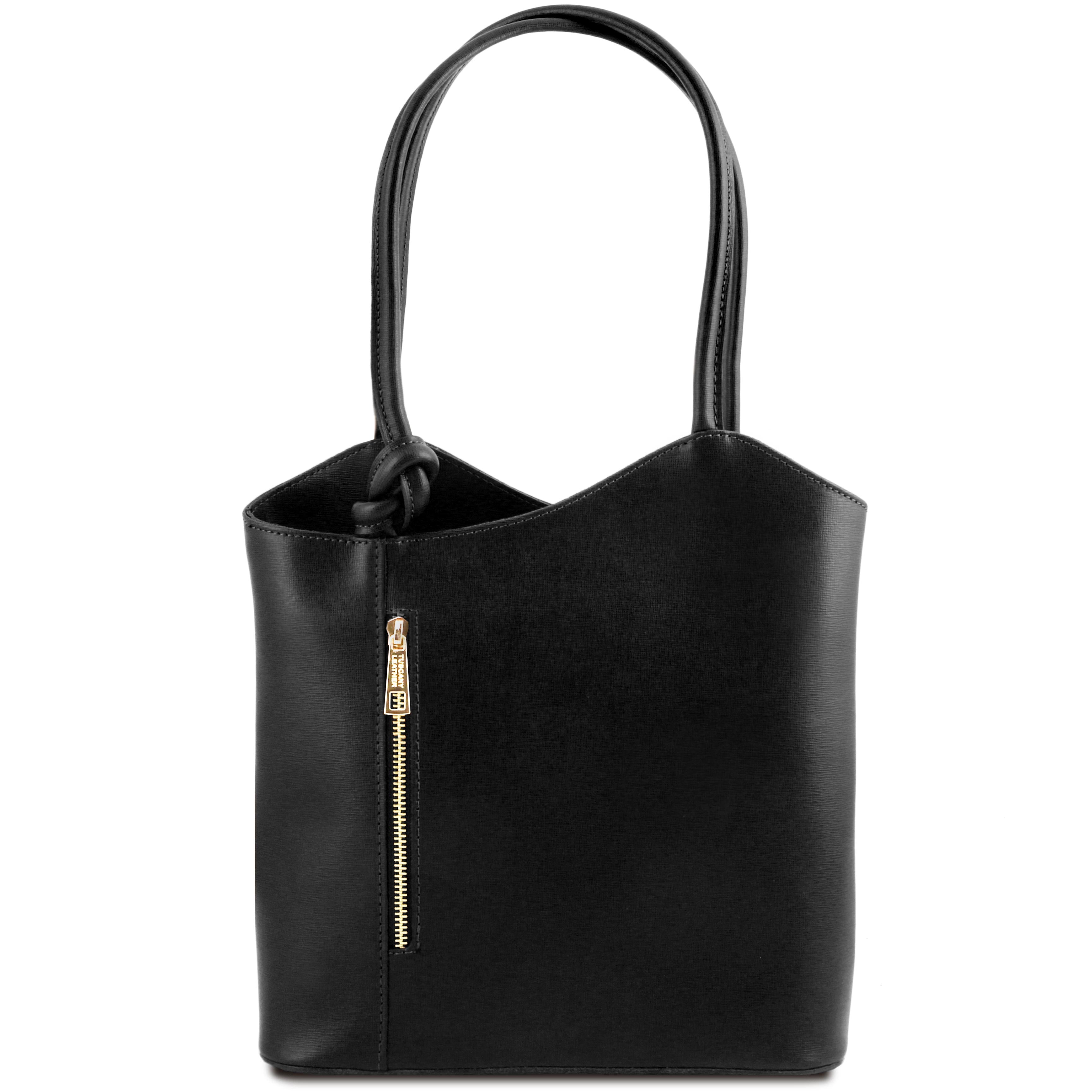 PATTY Safiano Leather Convertible Bag