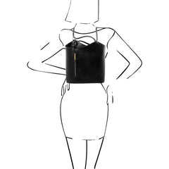 PATTY Safiano Leather Convertible Bag