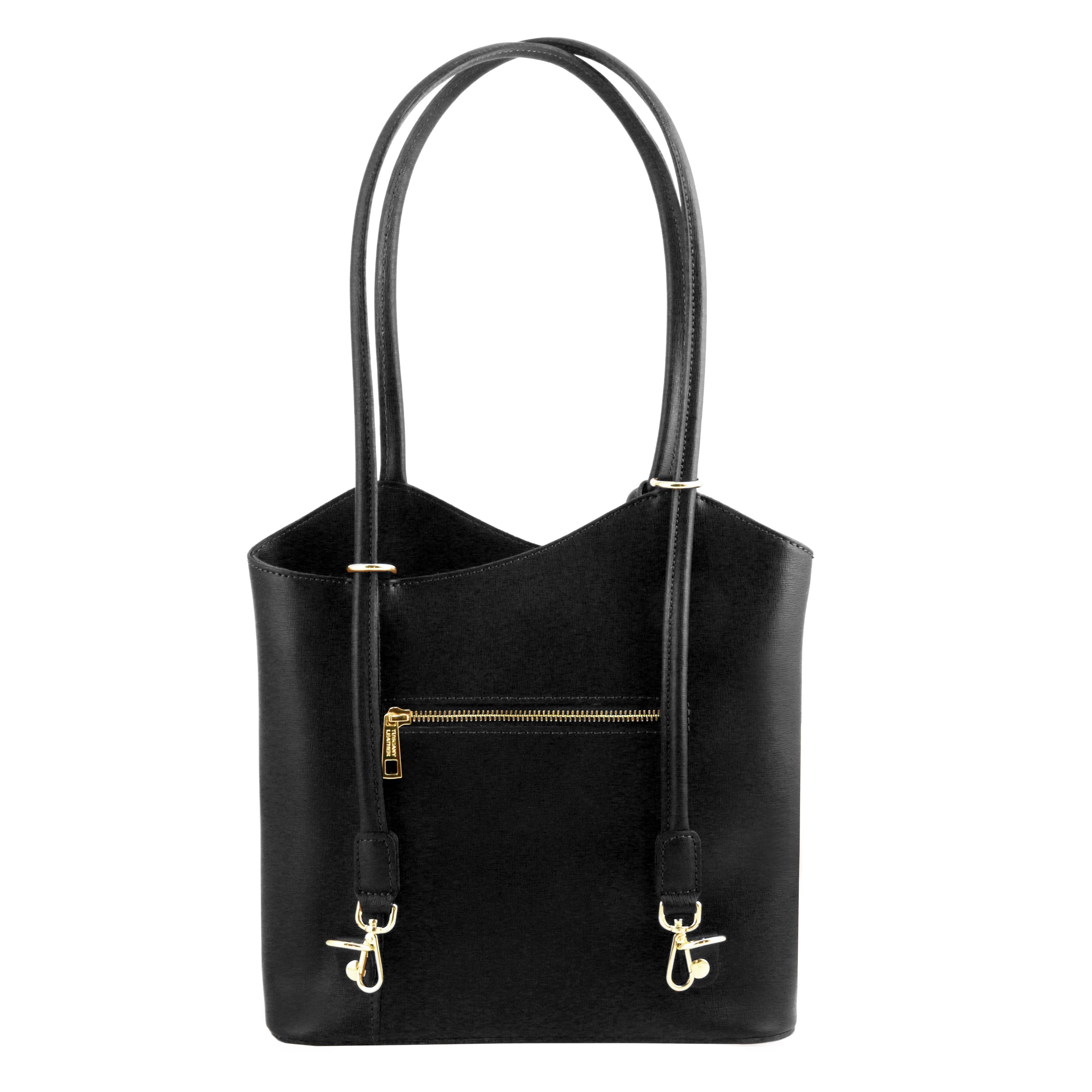 PATTY Safiano Leather Convertible Bag