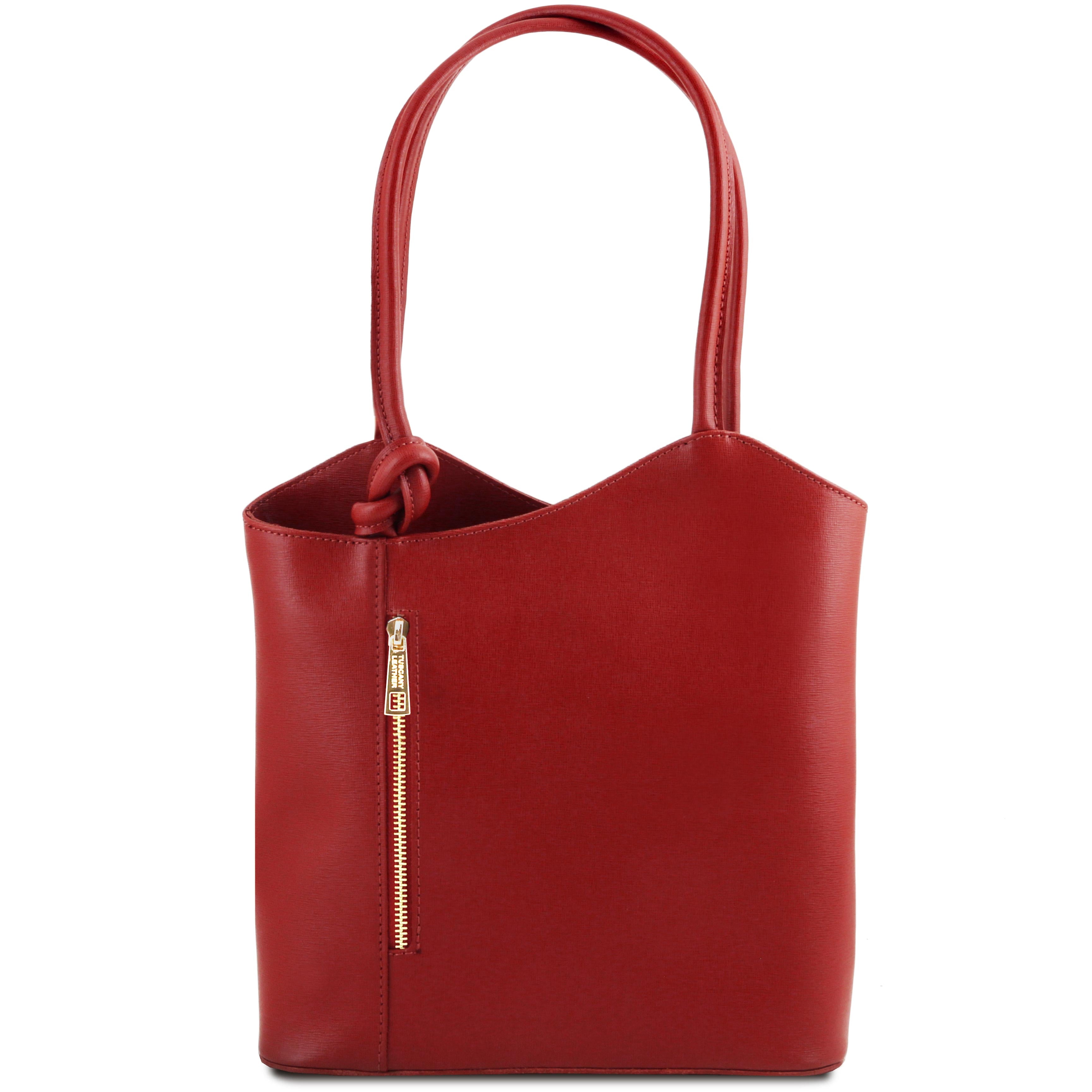 PATTY Safiano Leather Convertible Bag
