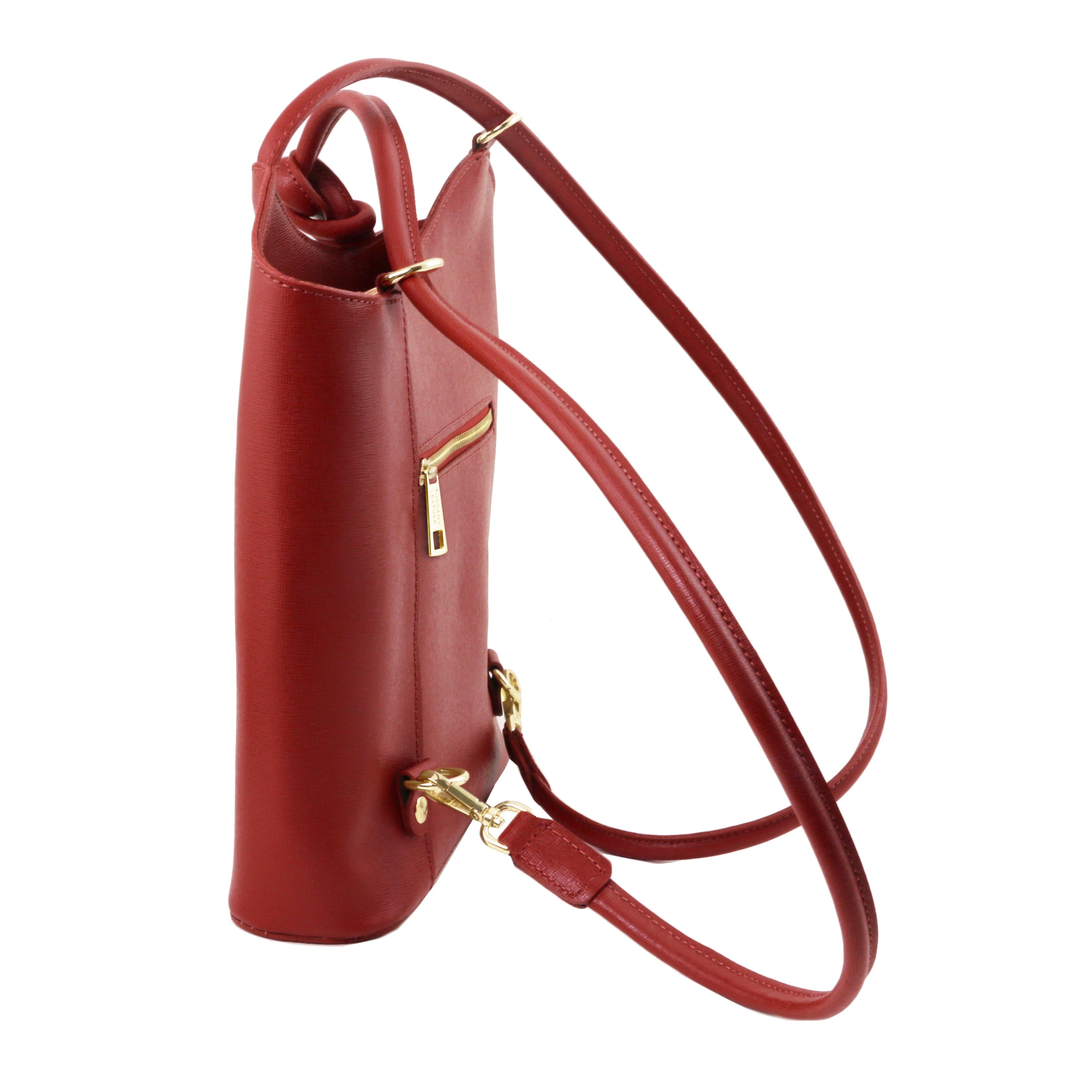 PATTY Safiano Leather Convertible Bag