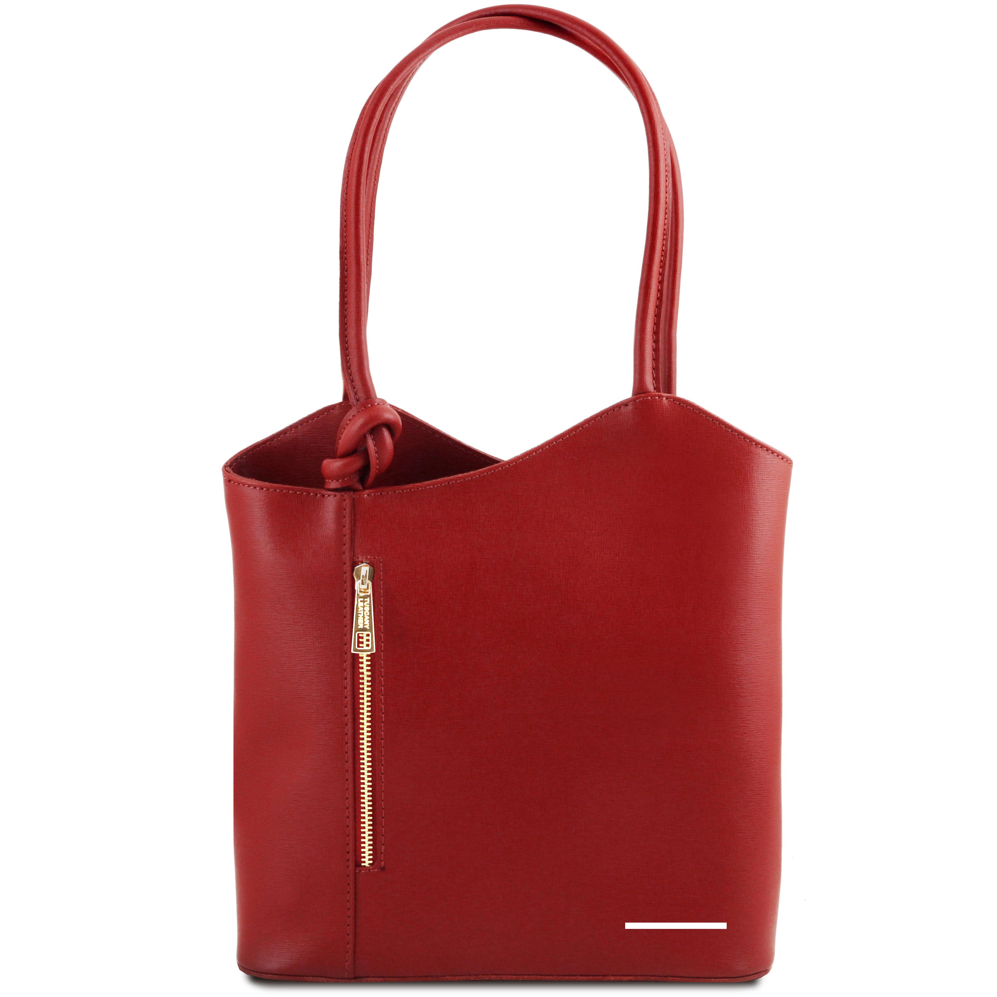 PATTY Safiano Leather Convertible Bag