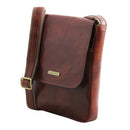 JOHN TL141408 Leather Crossbody bag for men With Front zip