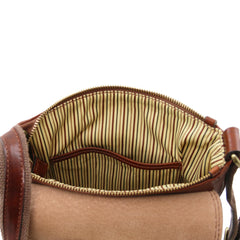 JOHN TL141408 Leather Crossbody bag for men With Front zip