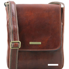 JOHN TL141408 Leather Crossbody bag for men With Front zip
